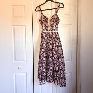 Gunne Sax by Jessica RARE Purple Floral Maxi Dress